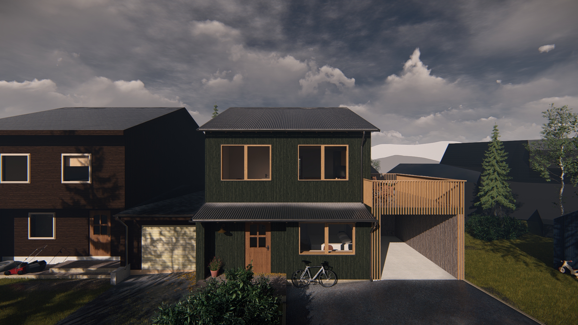 Nytt inngangsparti og fasadeendring for et kjedet rekkehus ved Prestvannet i Tromsø